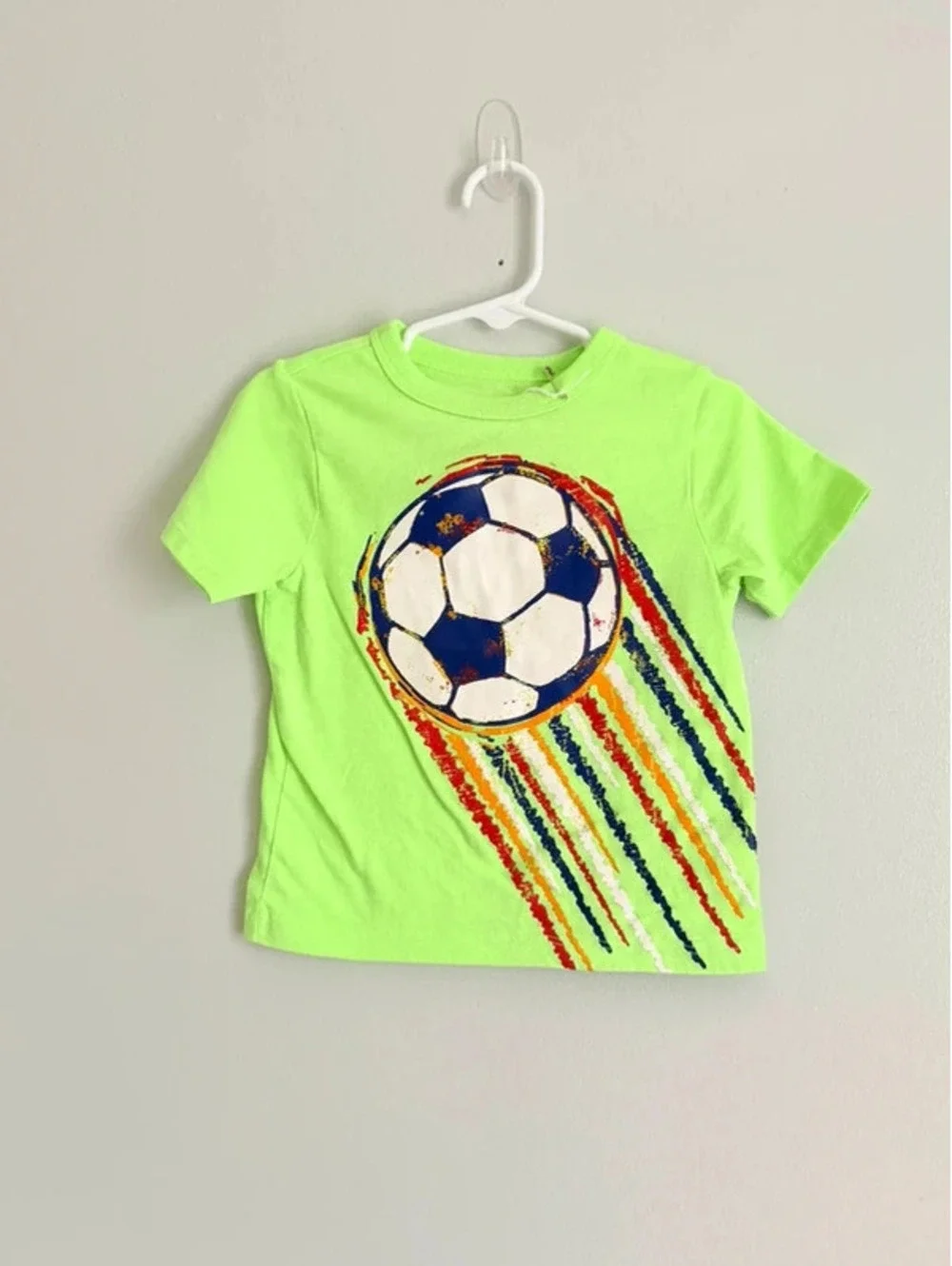 The Children’s Place Neon Soccer Graphic Tee – Size 2T